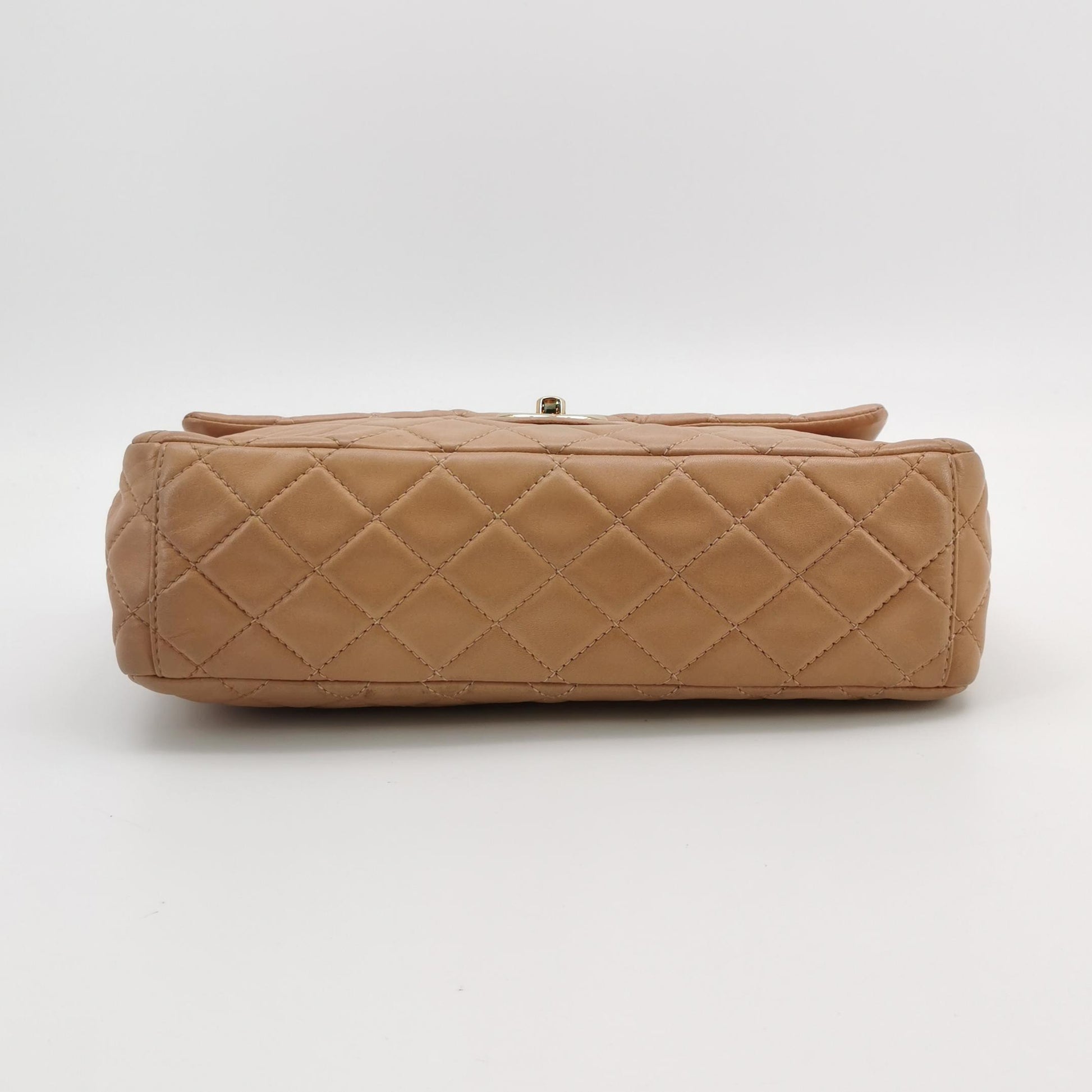 Chanel Single Flap Maxi Beige Lambskin