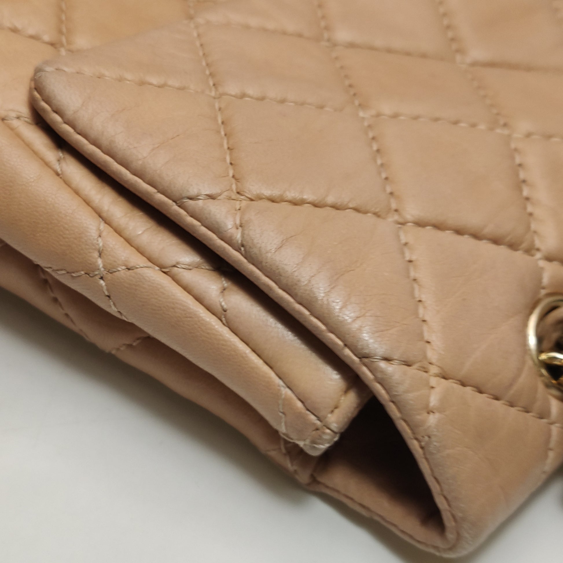 Chanel Single Flap Maxi Beige Lambskin