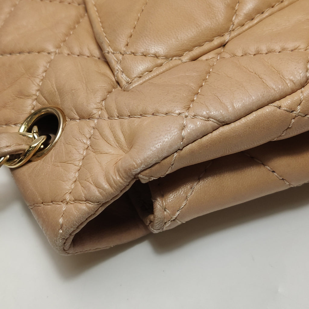 Chanel Single Flap Maxi Beige Lambskin