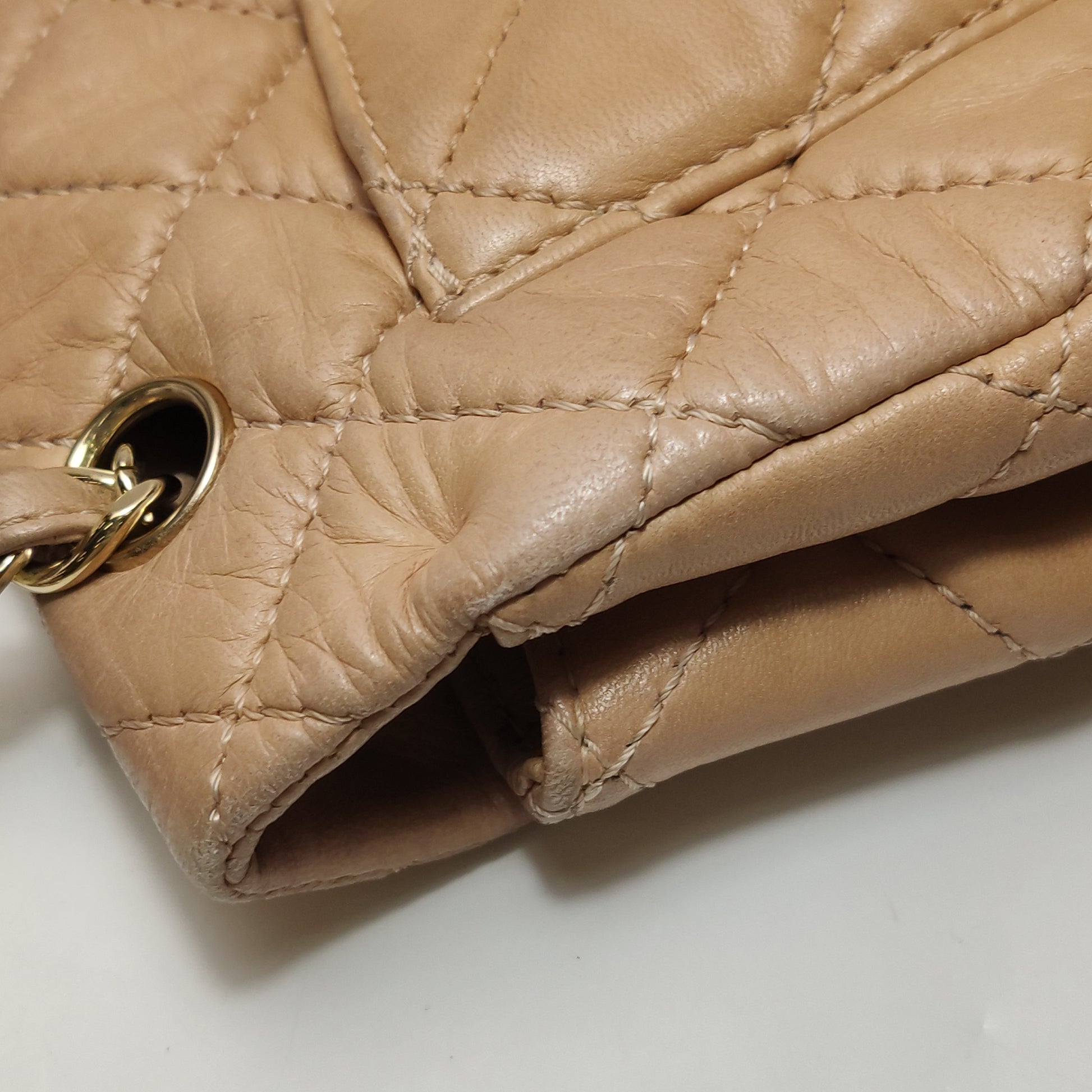 Chanel Single Flap Maxi Beige Lambskin