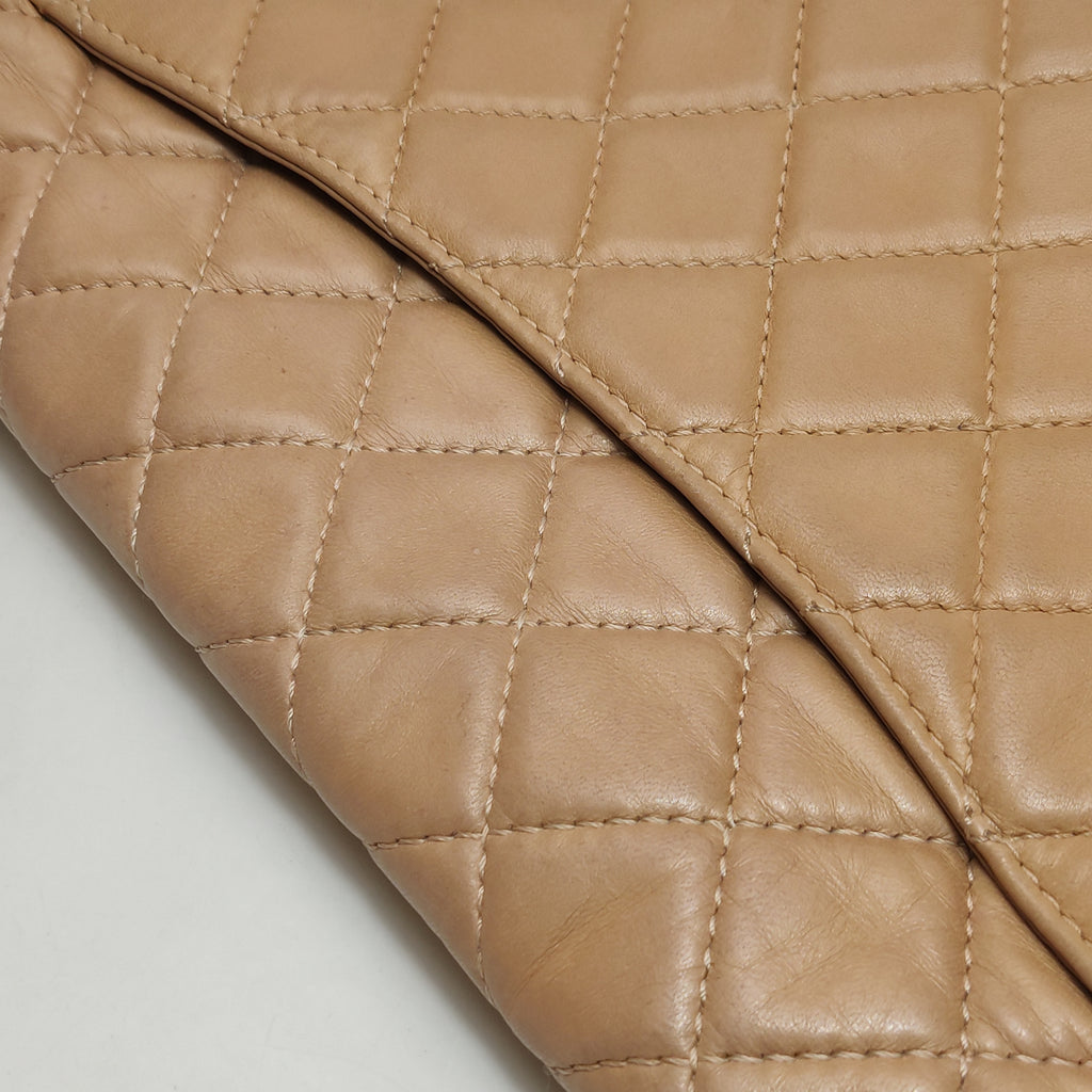 Chanel Single Flap Maxi Beige Lambskin