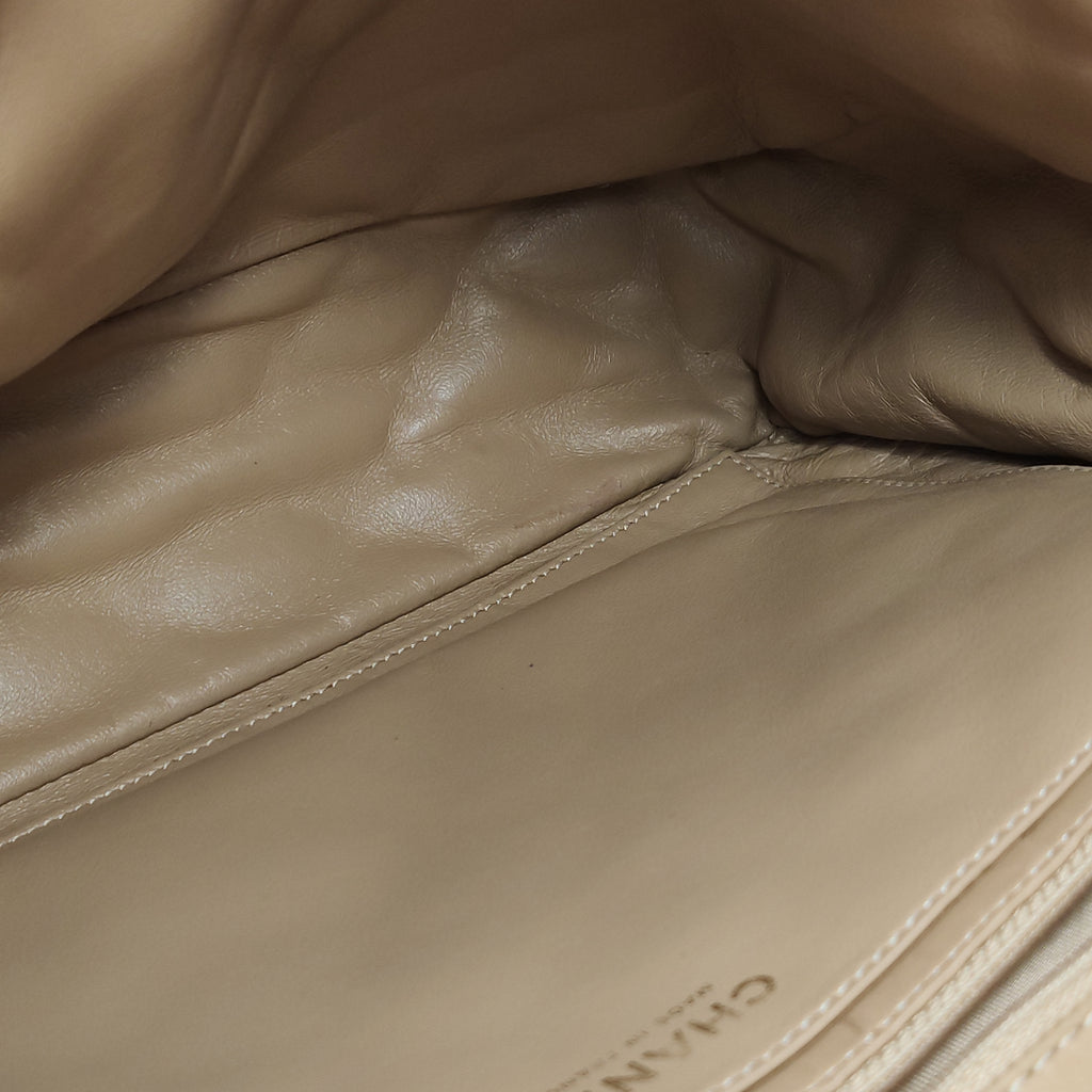 Chanel Single Flap Maxi Beige Lambskin