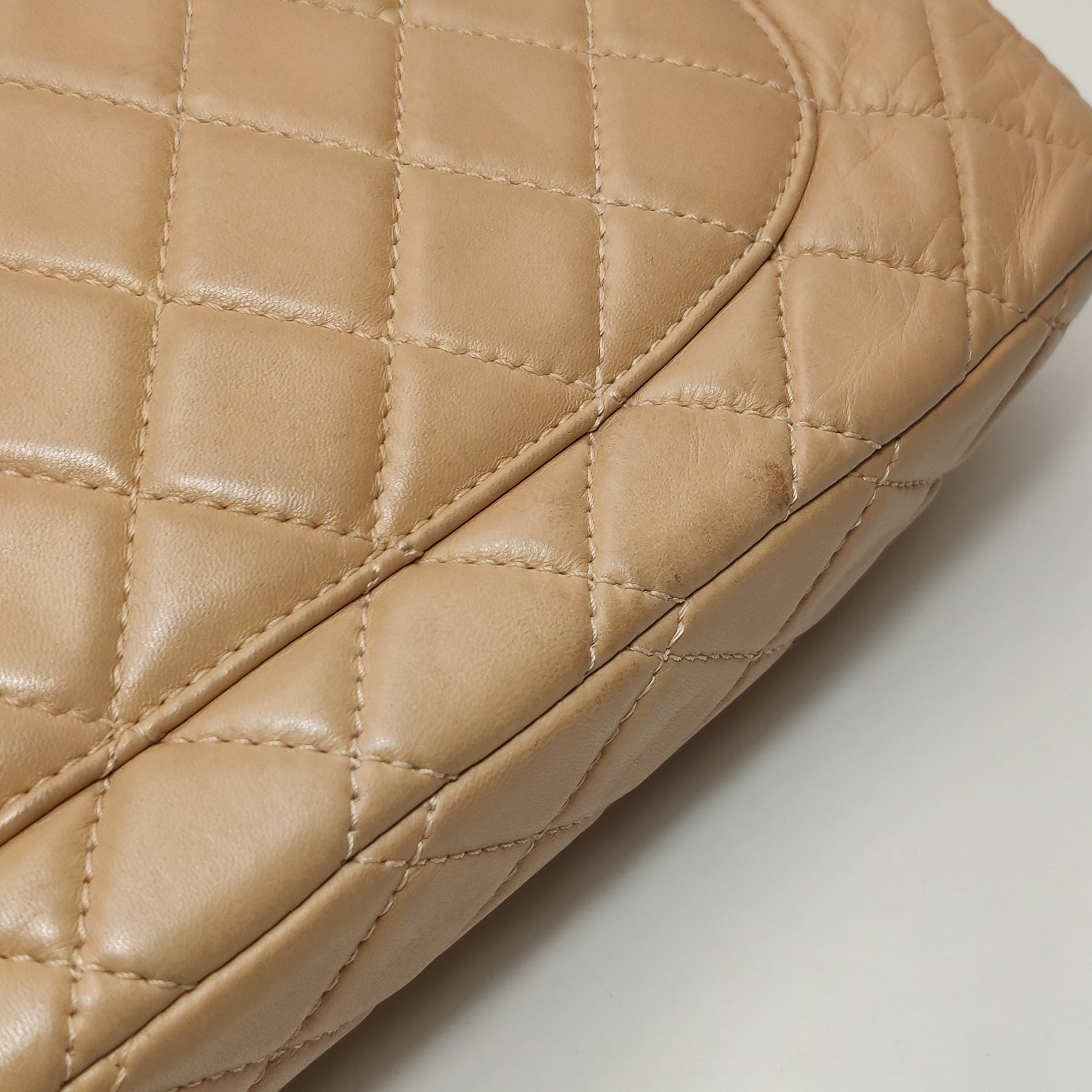 Chanel Single Flap Maxi Beige Lambskin