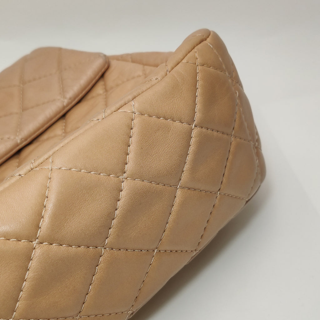 Chanel Single Flap Maxi Beige Lambskin