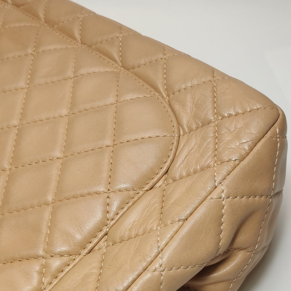 Chanel Single Flap Maxi Beige Lambskin