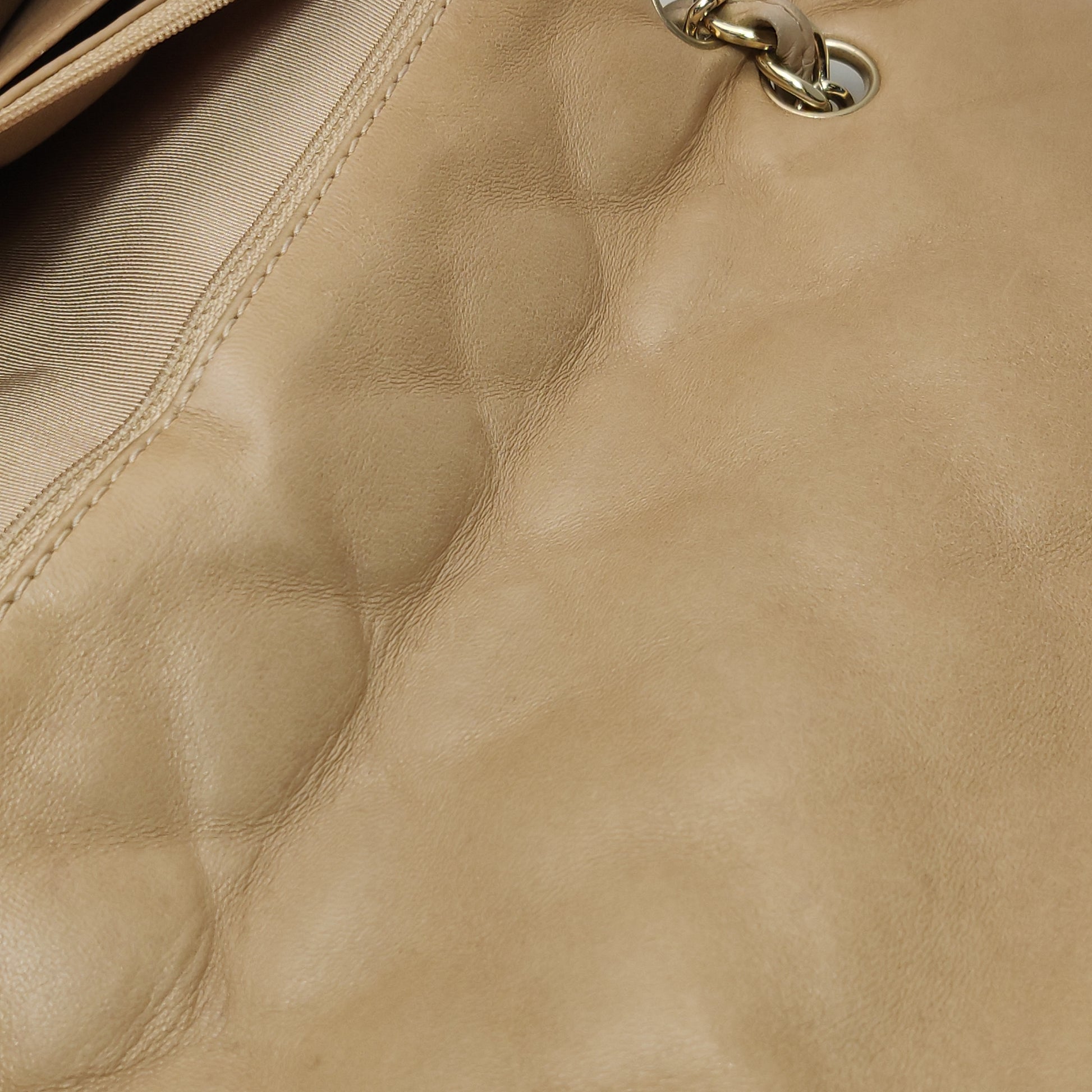 Chanel Single Flap Maxi Beige Lambskin