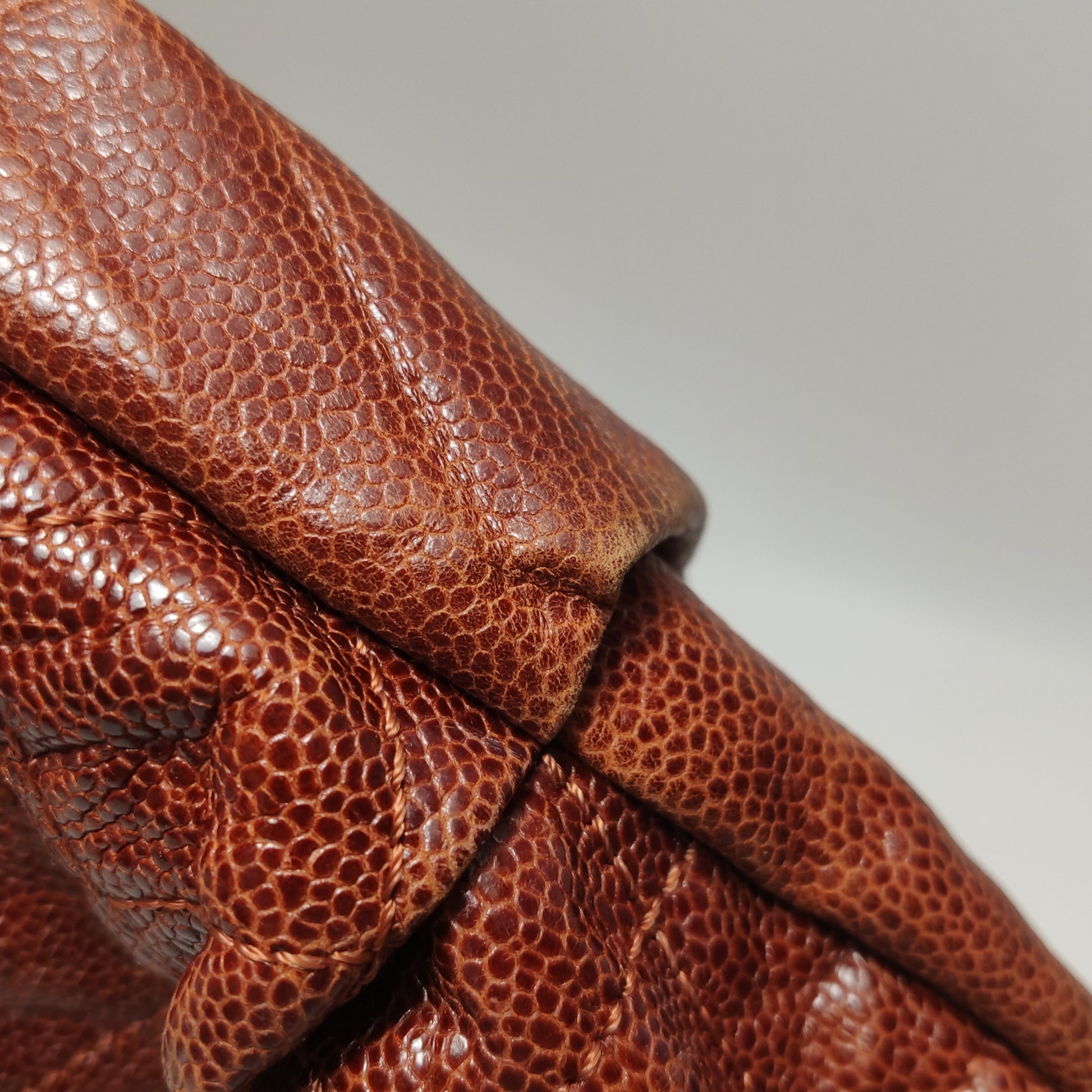 Chanel Maxi Elastic Flap Crumpled Caviar Rust