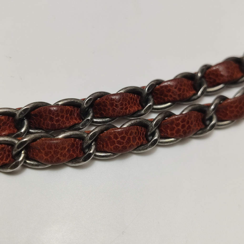 Chanel Maxi Elastic Flap Crumpled Caviar Rust