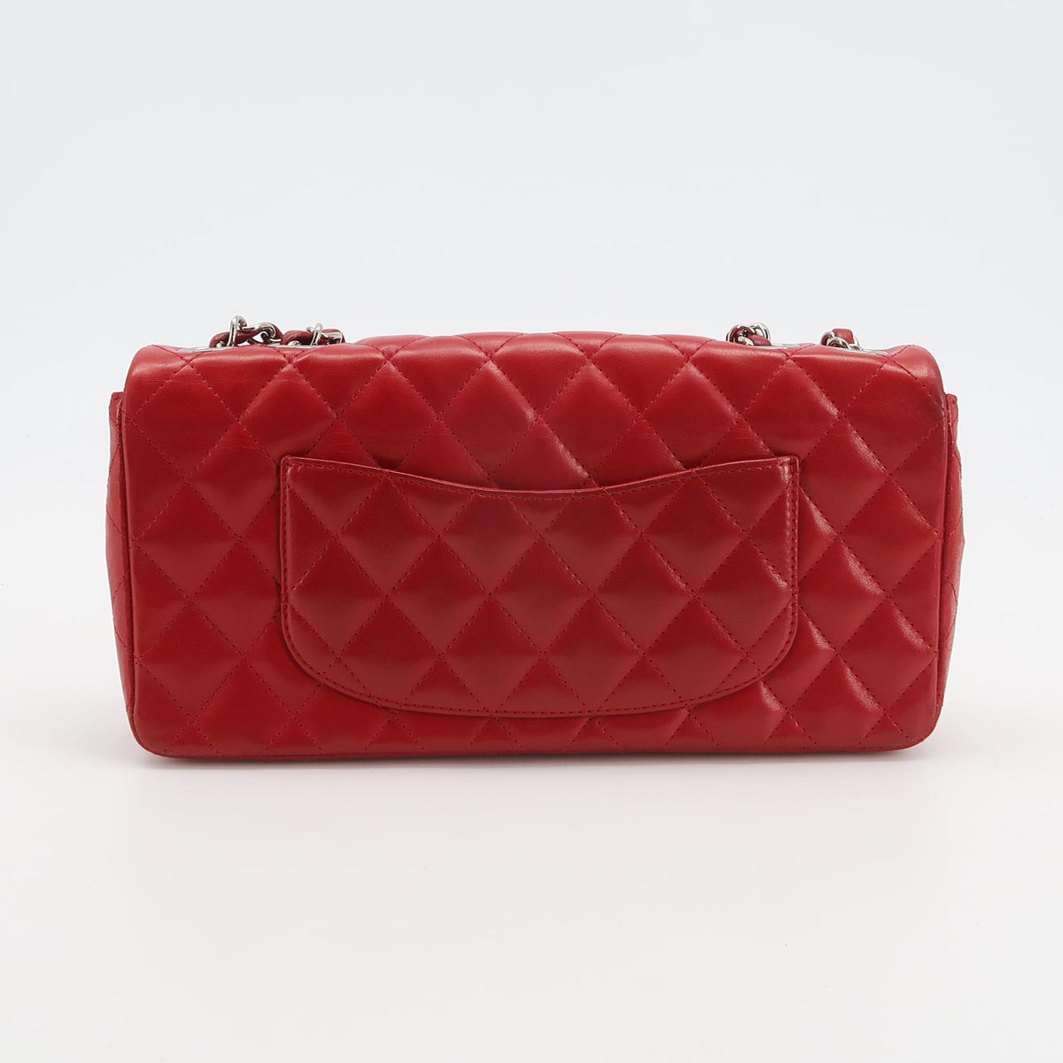 Chanel Single Flap Lambskin East West Red