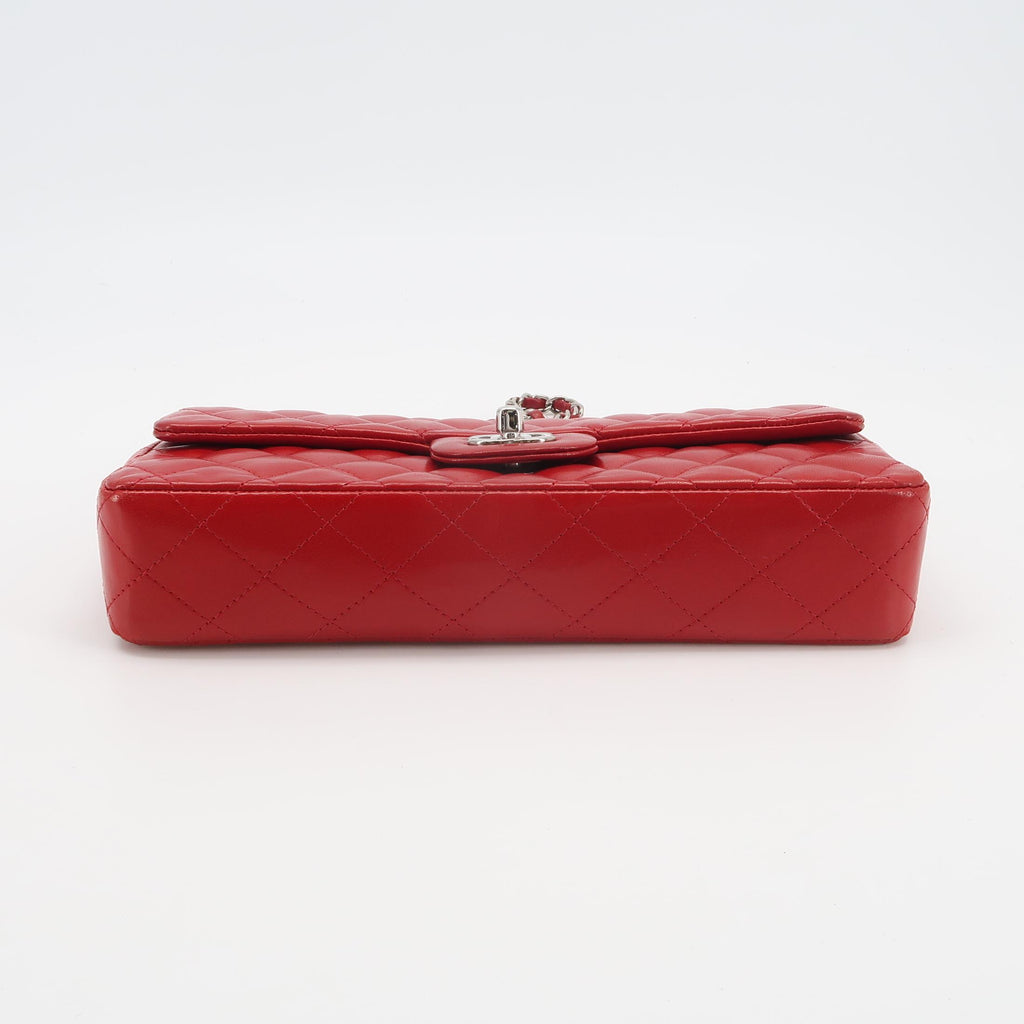 Chanel Single Flap Lambskin East West Red