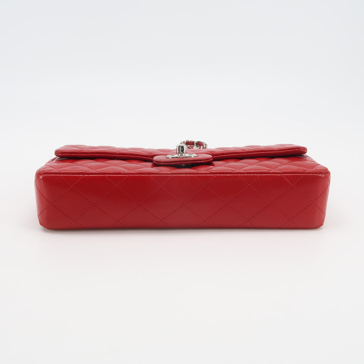 Chanel Single Flap Lambskin East West Red