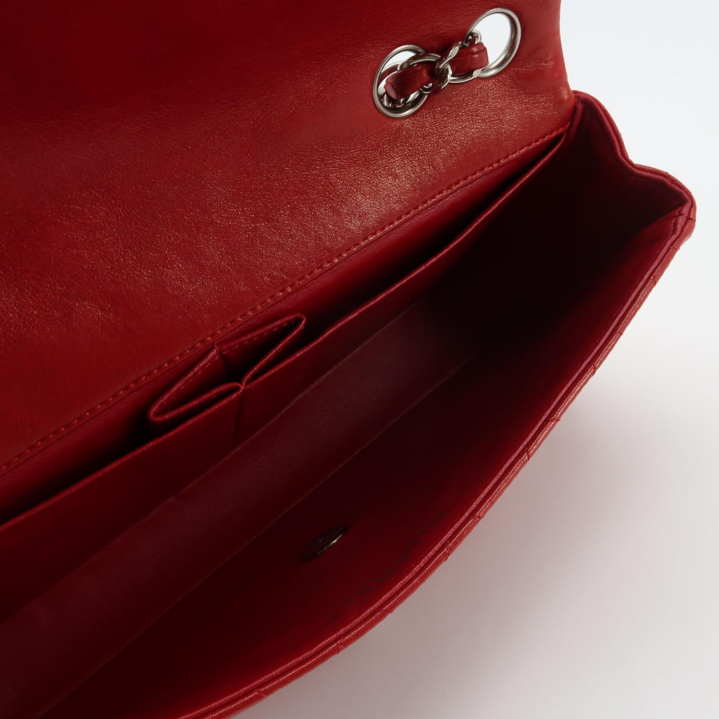 Chanel Single Flap Lambskin East West Red