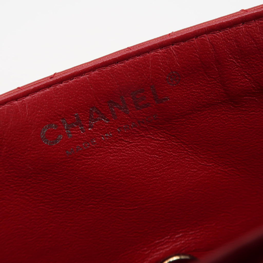 Chanel Single Flap Lambskin East West Red
