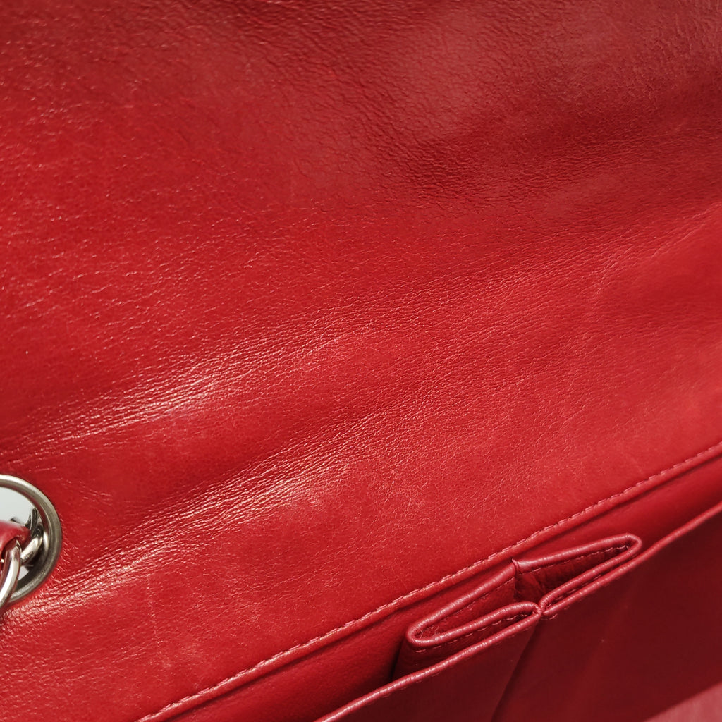 Chanel Single Flap Lambskin East West Red