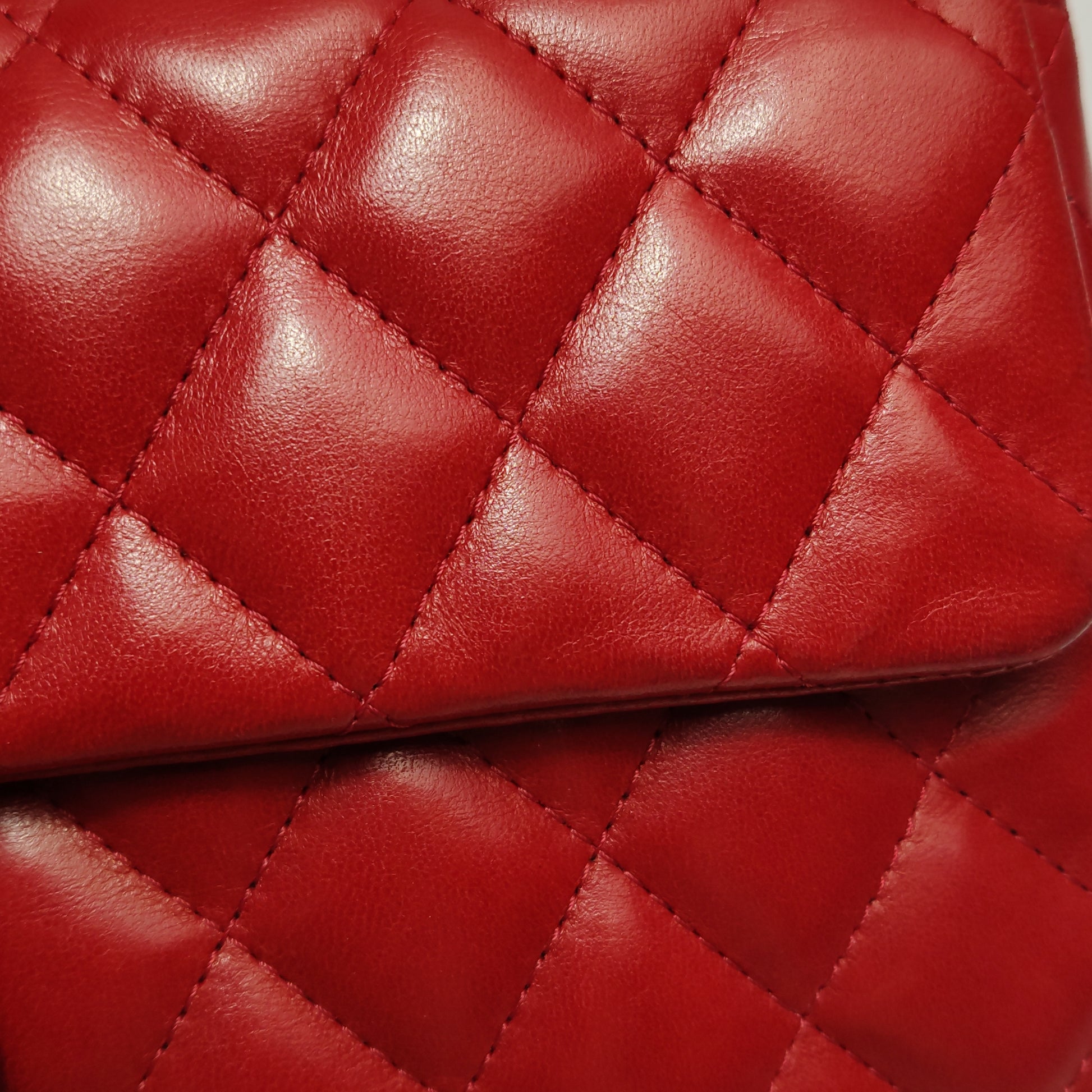 Chanel Single Flap Lambskin East West Red