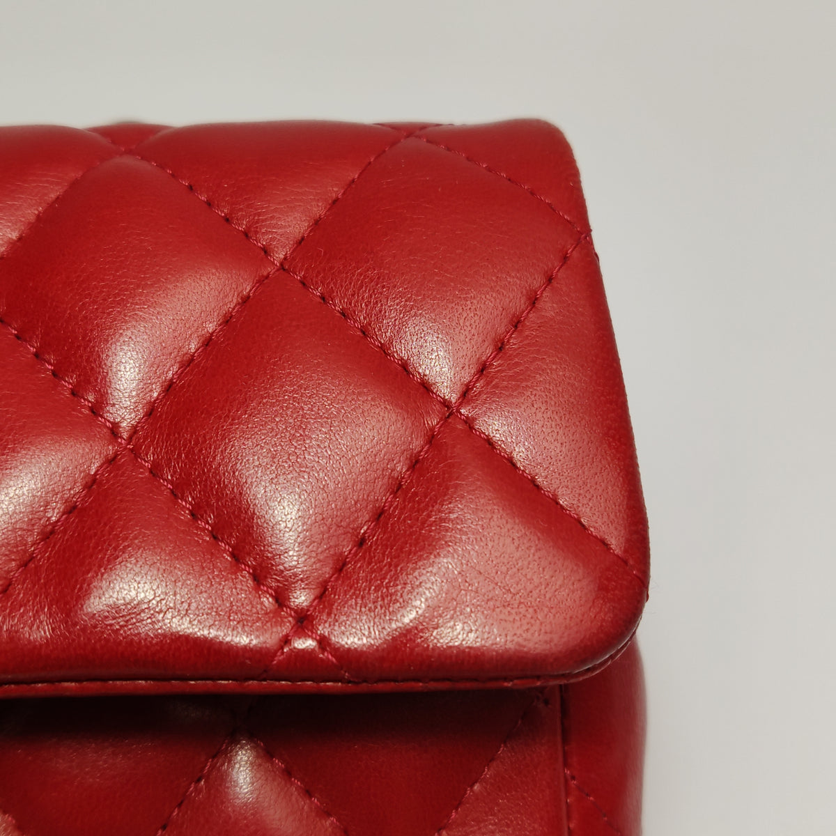 Chanel Single Flap Lambskin East West Red