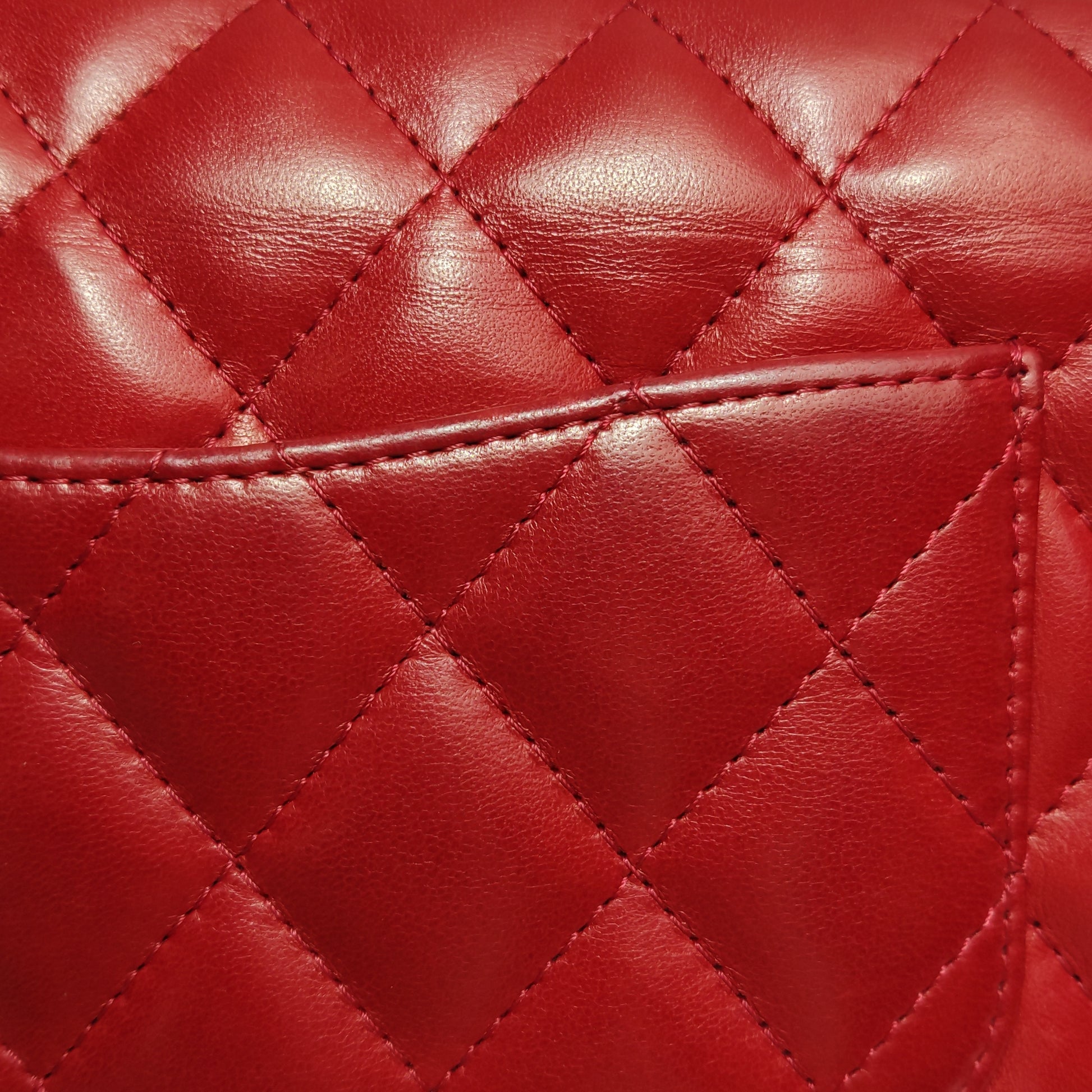 Chanel Single Flap Lambskin East West Red