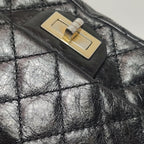 Chanel East West Reissue Flap Bag Quilted Glazed Calfskin