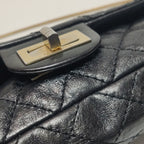 Chanel East West Reissue Flap Bag Quilted Glazed Calfskin