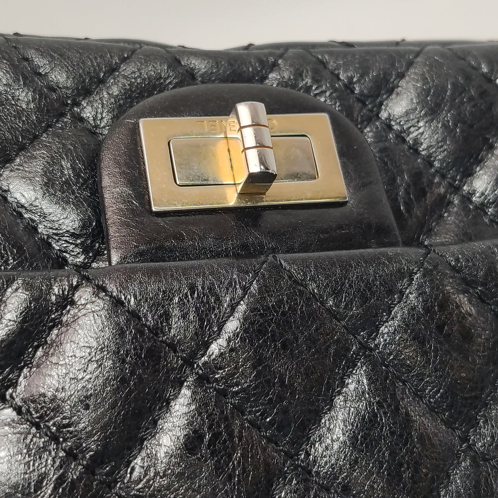 Chanel East West Reissue Flap Bag Quilted Glazed Calfskin