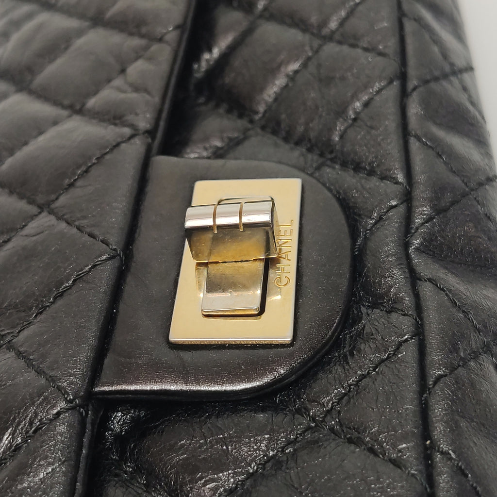 Chanel East West Reissue Flap Bag Quilted Glazed Calfskin