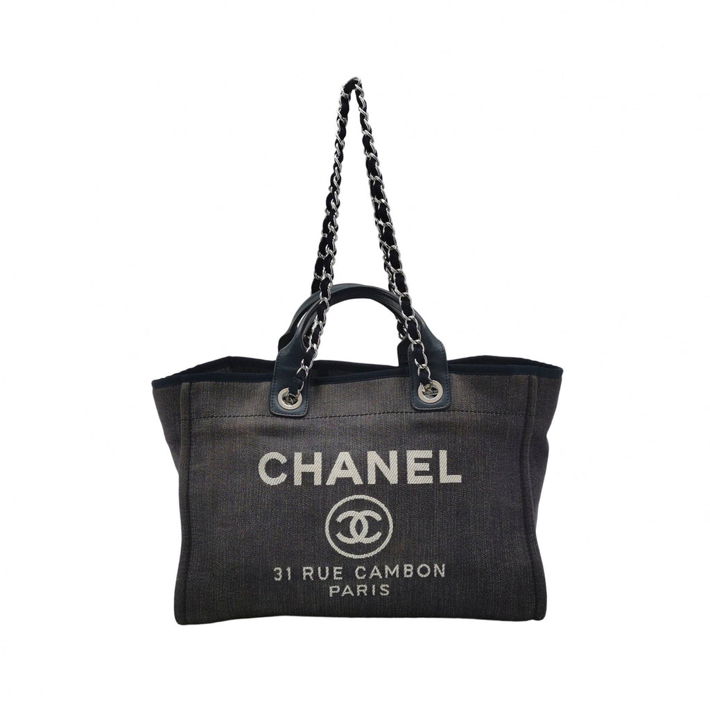 Chanel Deauville Medium Tote Dark Blue