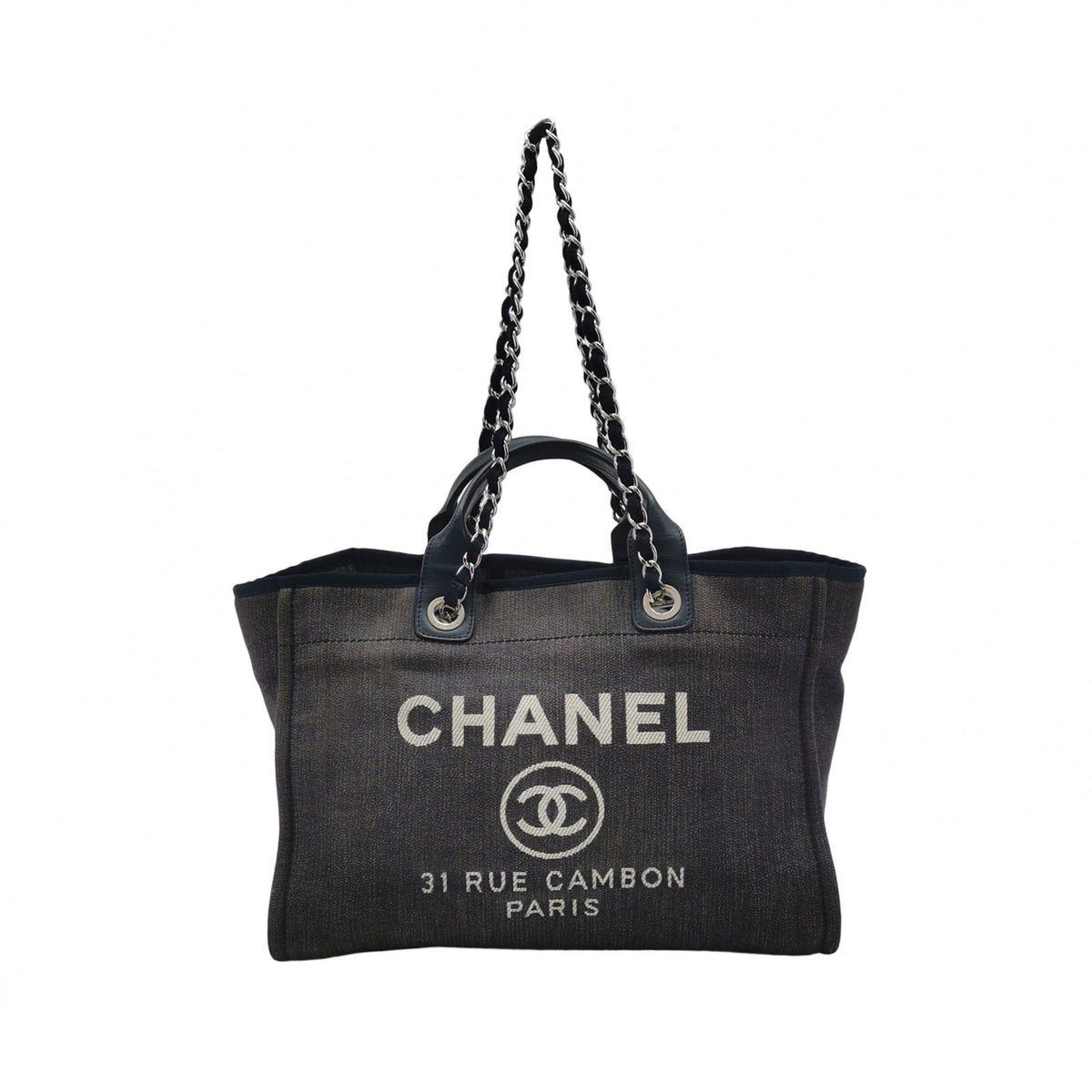 Chanel Deauville Medium Tote Dark Blue