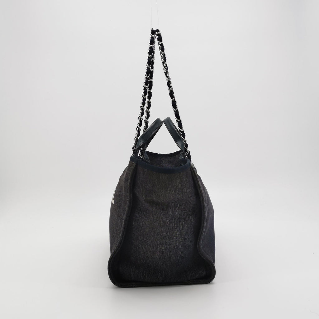 Chanel Deauville Medium Tote Dark Blue