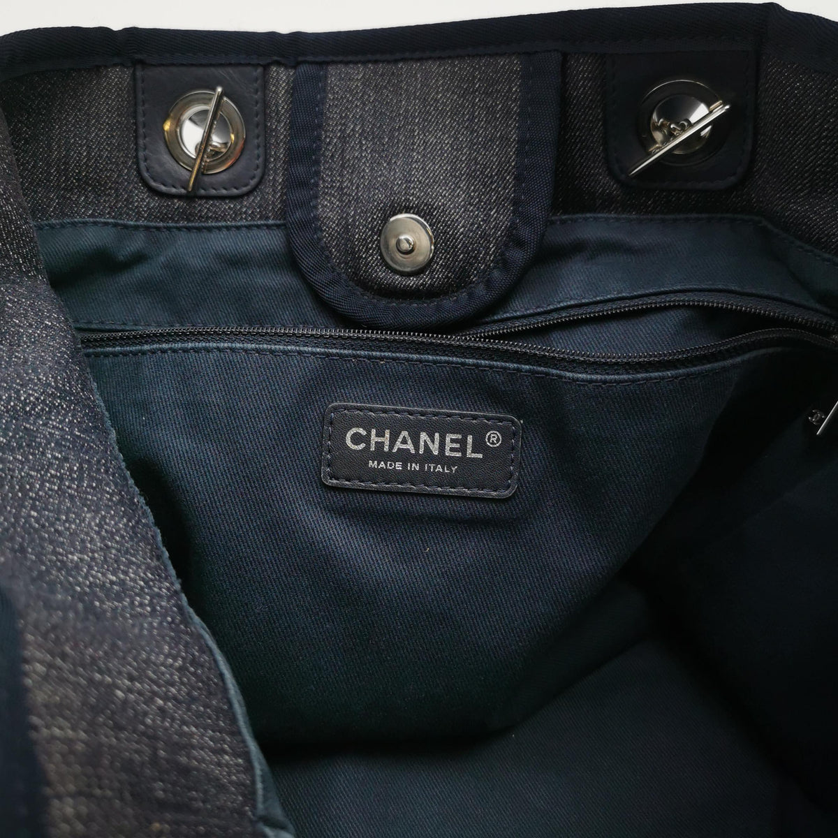 Chanel Deauville Medium Tote Dark Blue