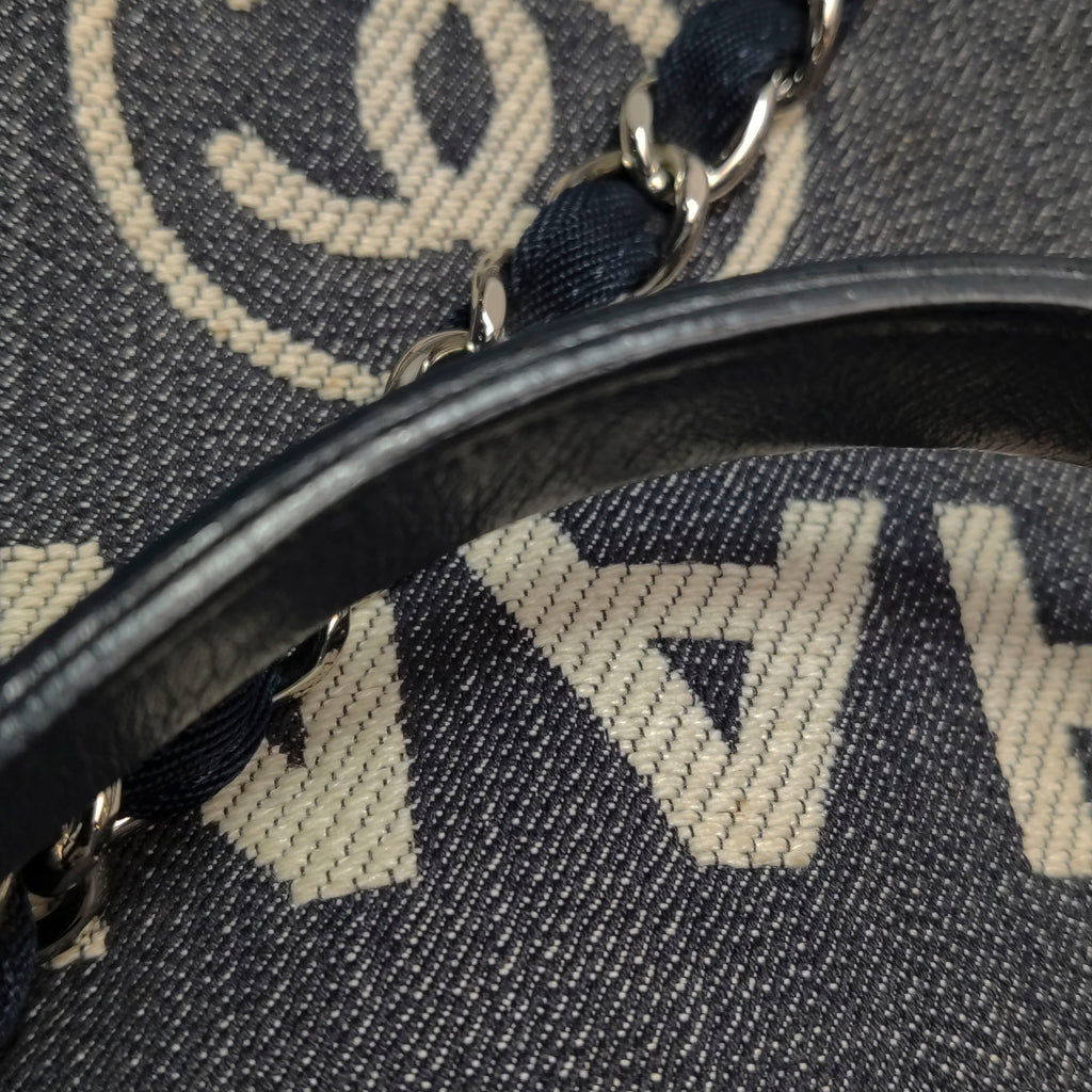 Chanel Deauville Medium Tote Dark Blue
