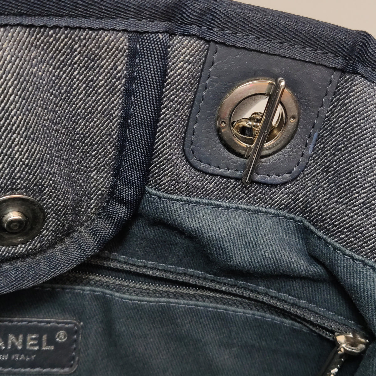 Chanel Deauville Medium Tote Dark Blue