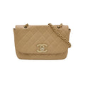 Chanel Single Flap Quilted Caviar Beige