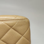 Chanel Single Flap Quilted Caviar Beige