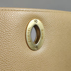 Chanel Single Flap Quilted Caviar Beige