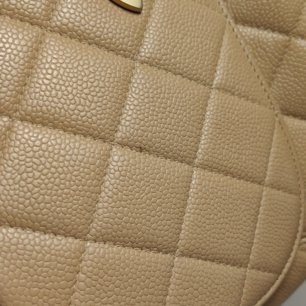 Chanel Single Flap Quilted Caviar Beige