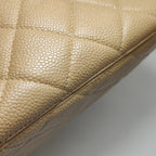 Chanel Single Flap Quilted Caviar Beige