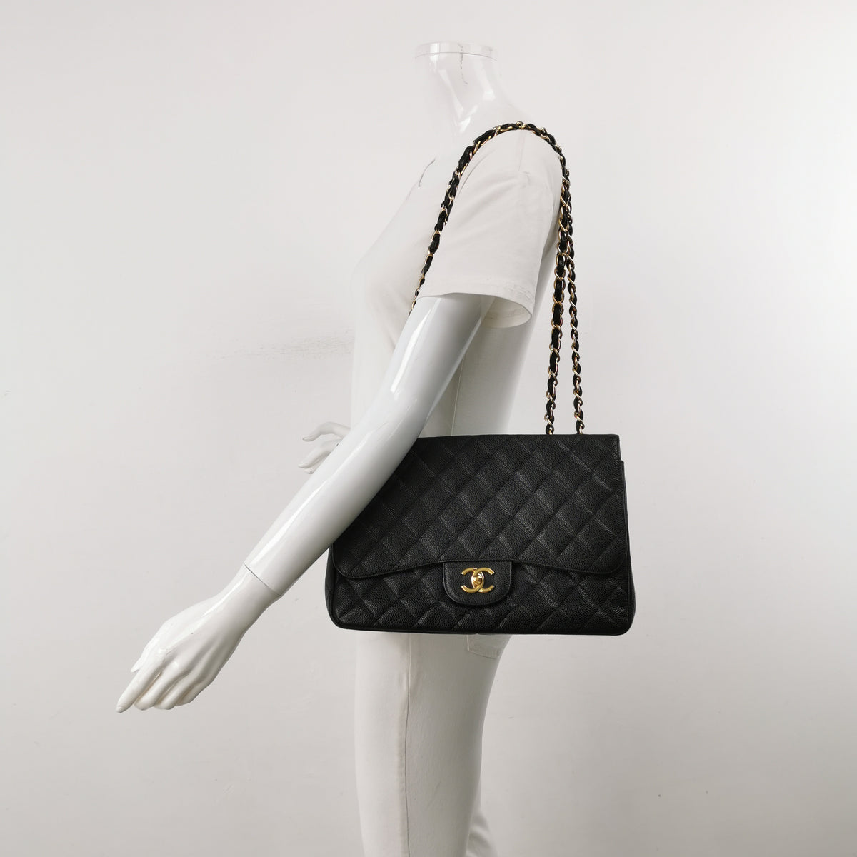 Chanel Flap Jumbo Caviar Black