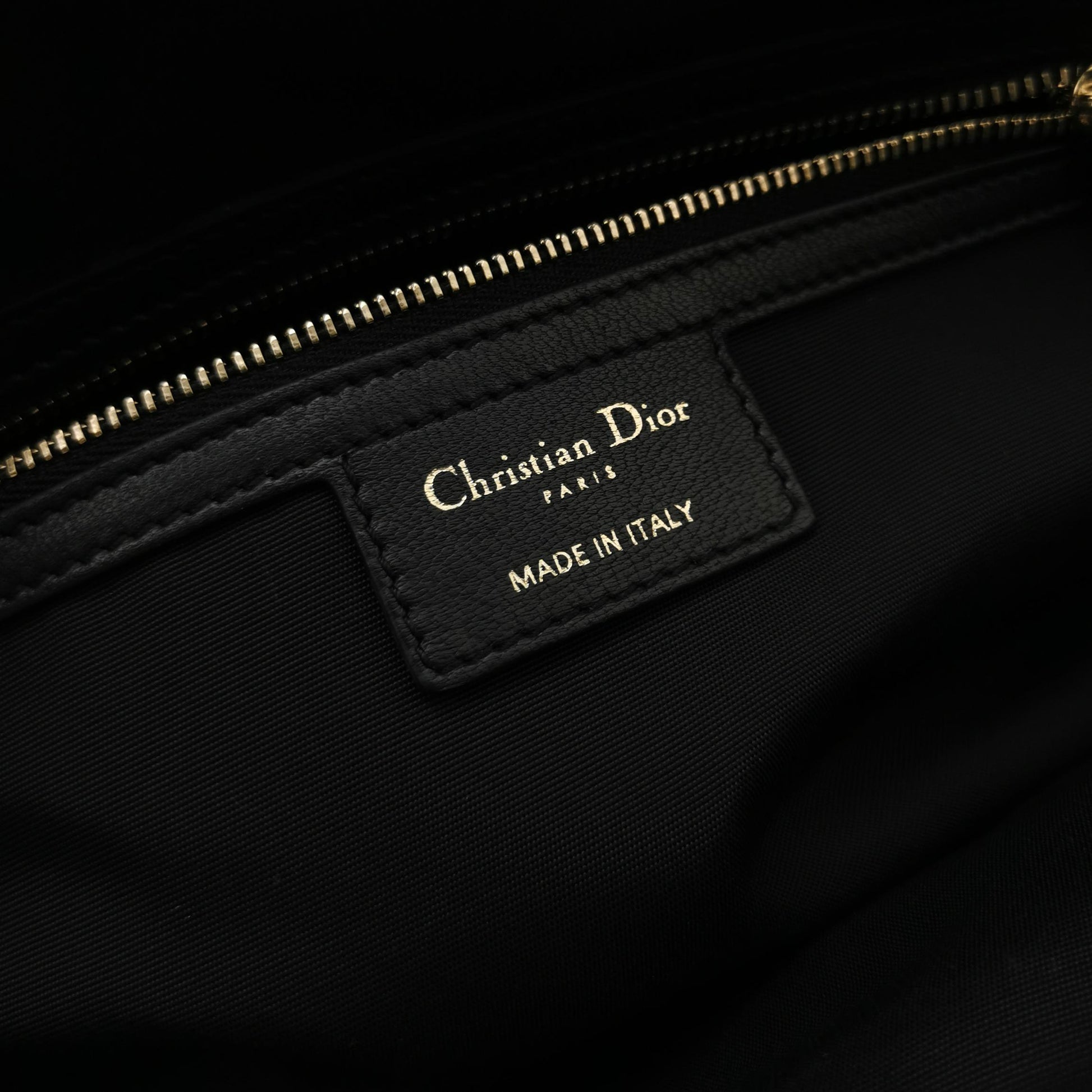 Dior Black Cannage Quilted Lambskin Soft Zipped Tote Bag