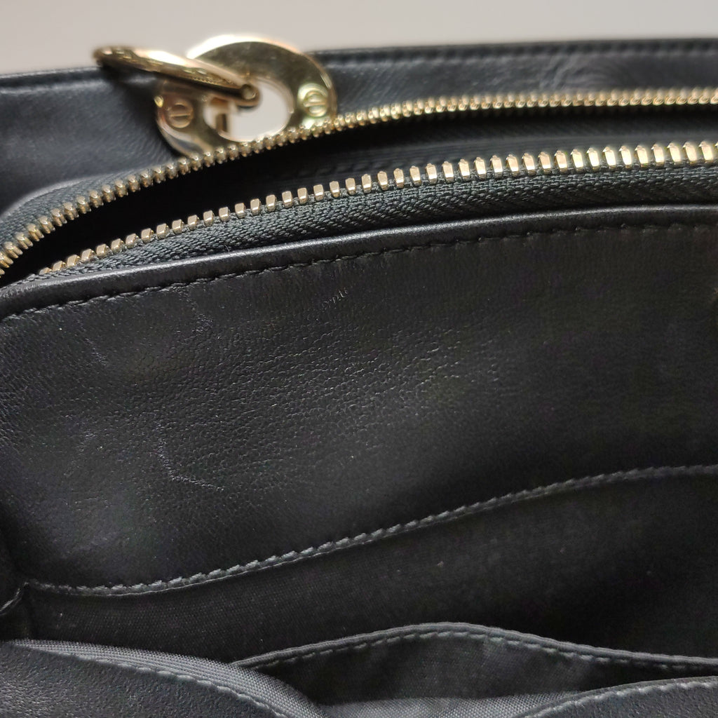 Dior Black Cannage Quilted Lambskin Soft Zipped Tote Bag