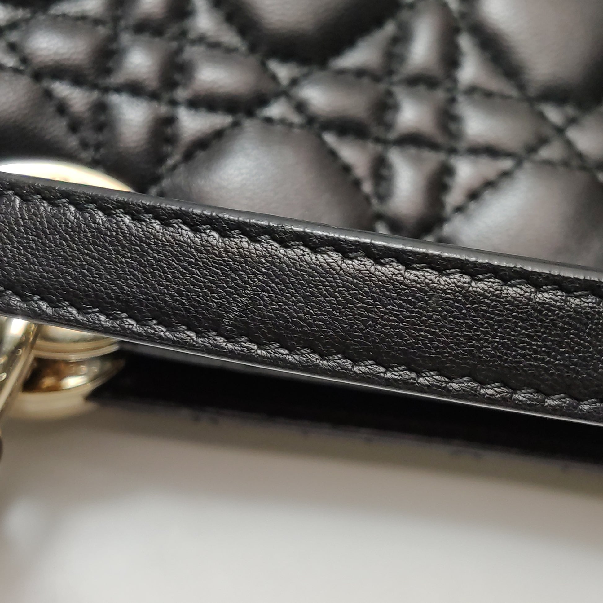 Dior Black Cannage Quilted Lambskin Soft Zipped Tote Bag