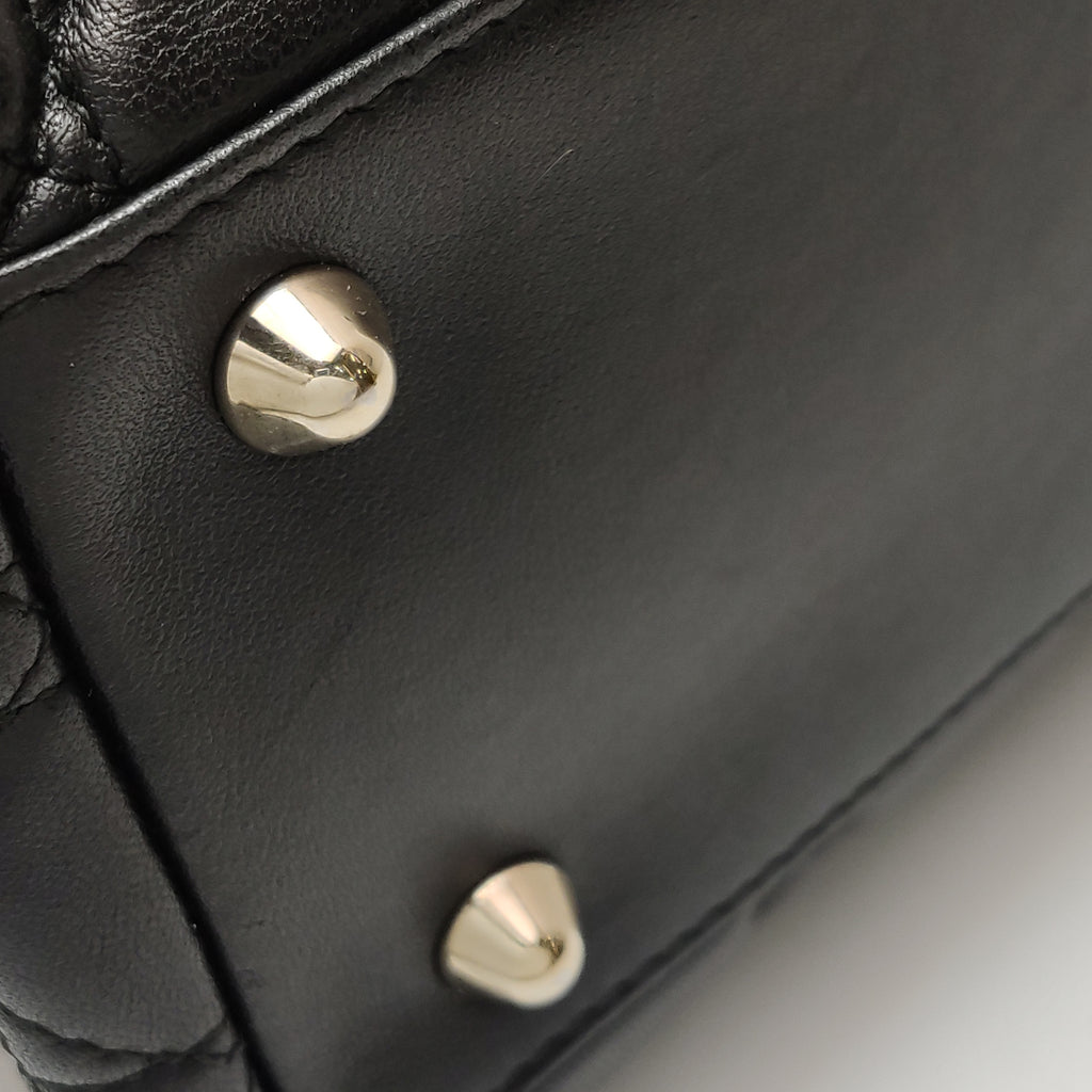 Dior Black Cannage Quilted Lambskin Soft Zipped Tote Bag