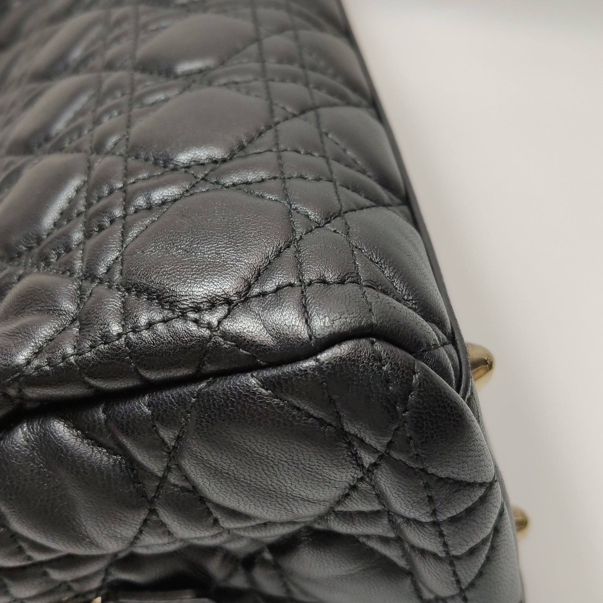 Dior Black Cannage Quilted Lambskin Soft Zipped Tote Bag