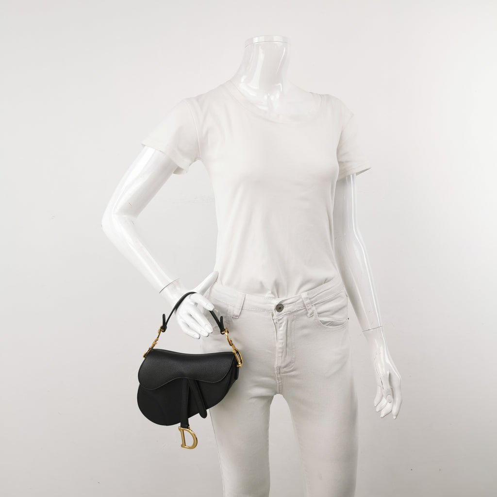 Dior Saddle Bag Mini Grained Calfskin Black