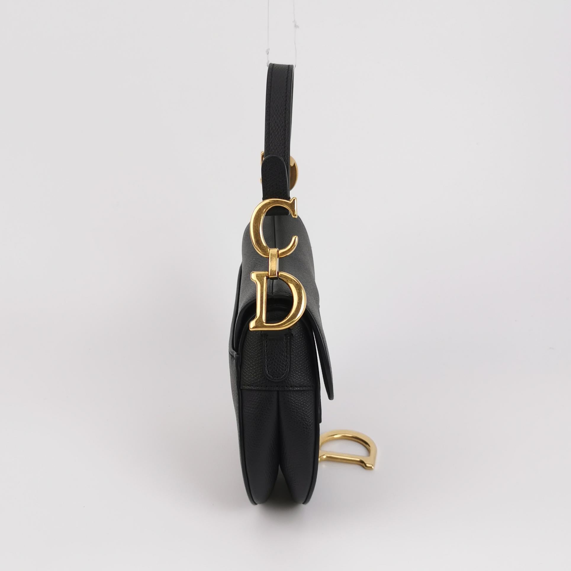 Dior Saddle Bag Mini Grained Calfskin Black