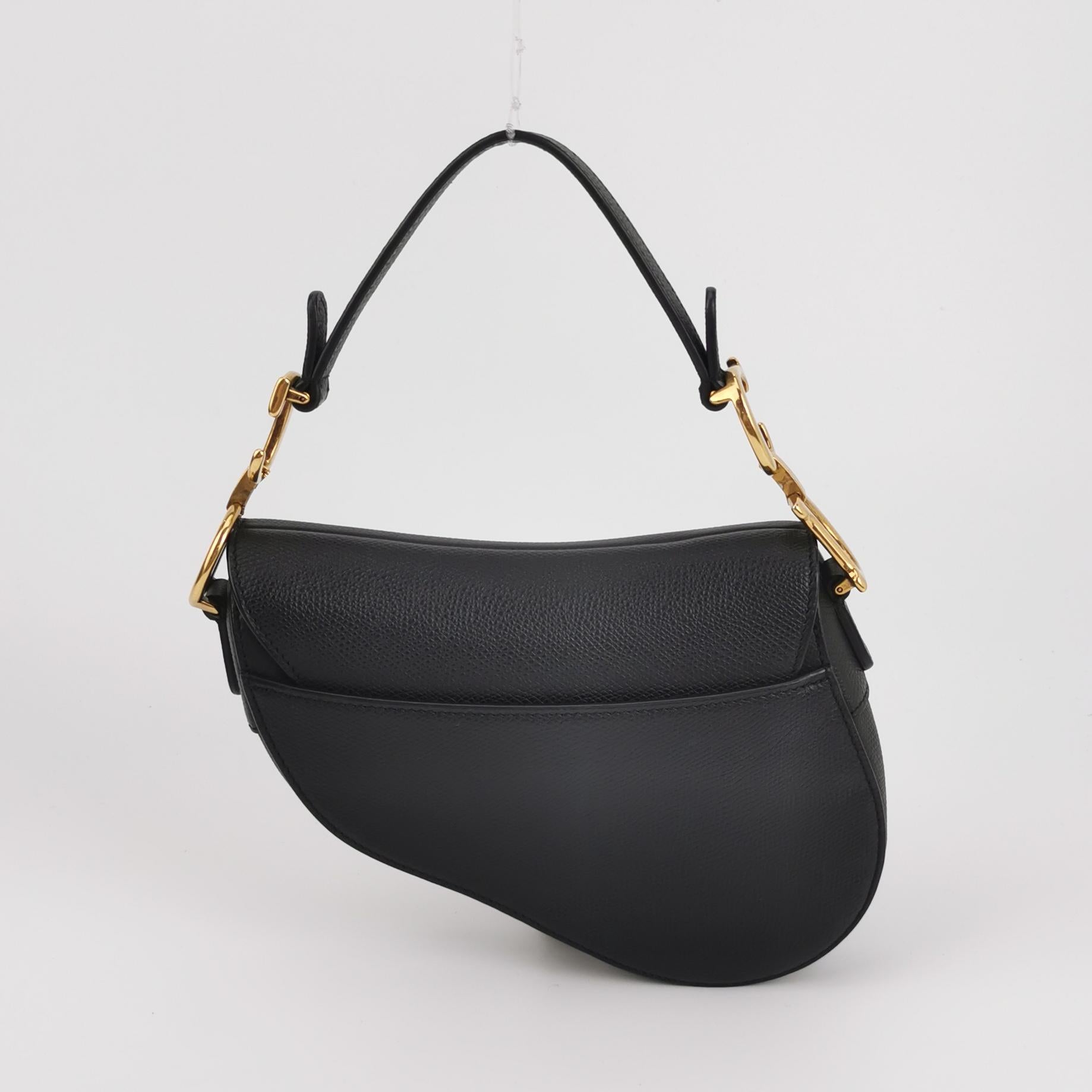 Dior Saddle Bag Mini Grained Calfskin Black