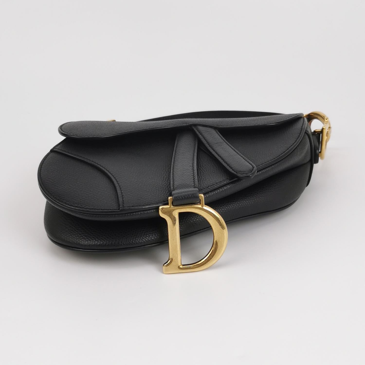 Dior Saddle Bag Mini Grained Calfskin Black