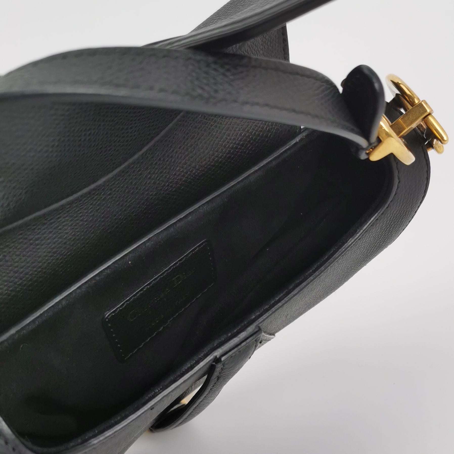 Dior Saddle Bag Mini Grained Calfskin Black