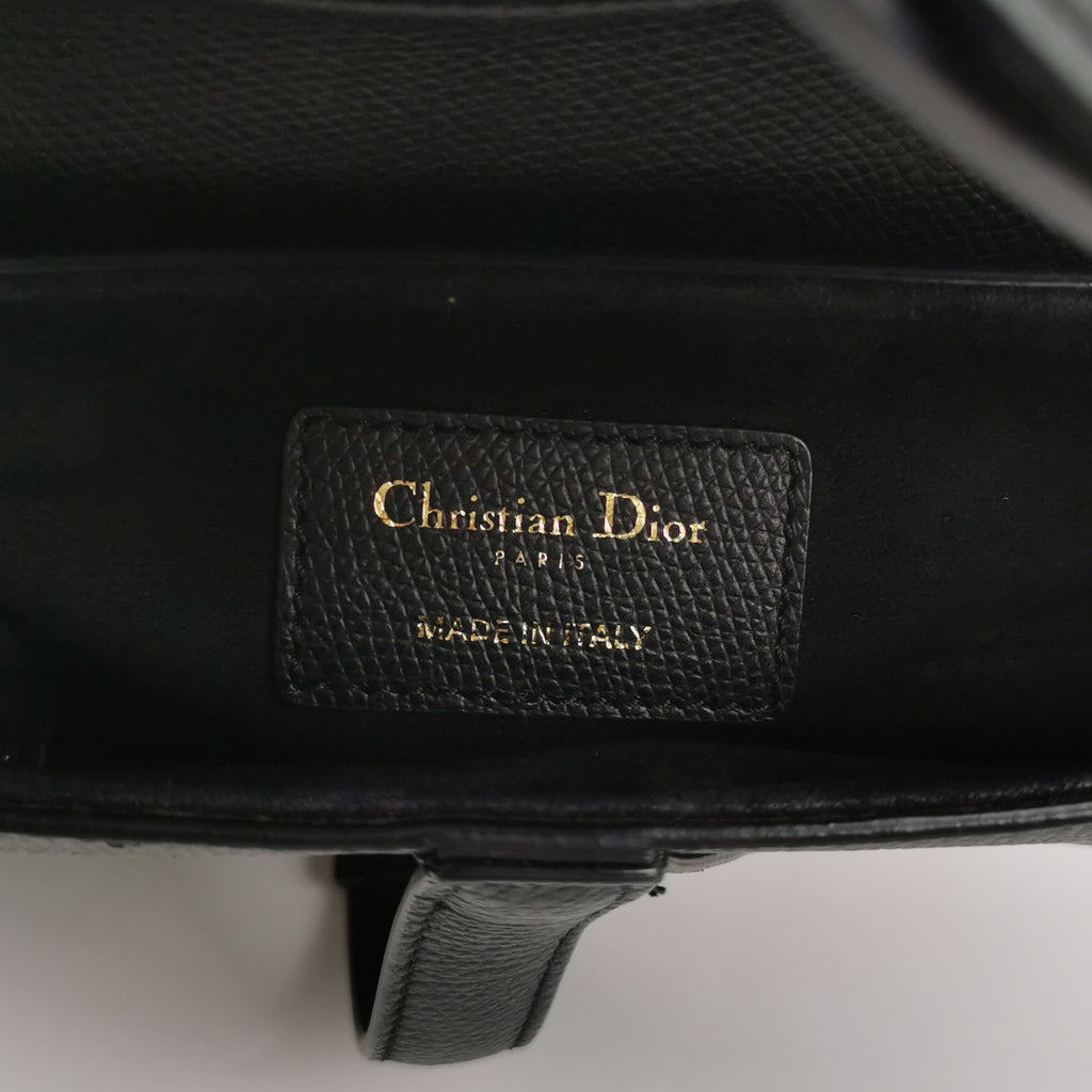 Dior Saddle Bag Mini Grained Calfskin Black