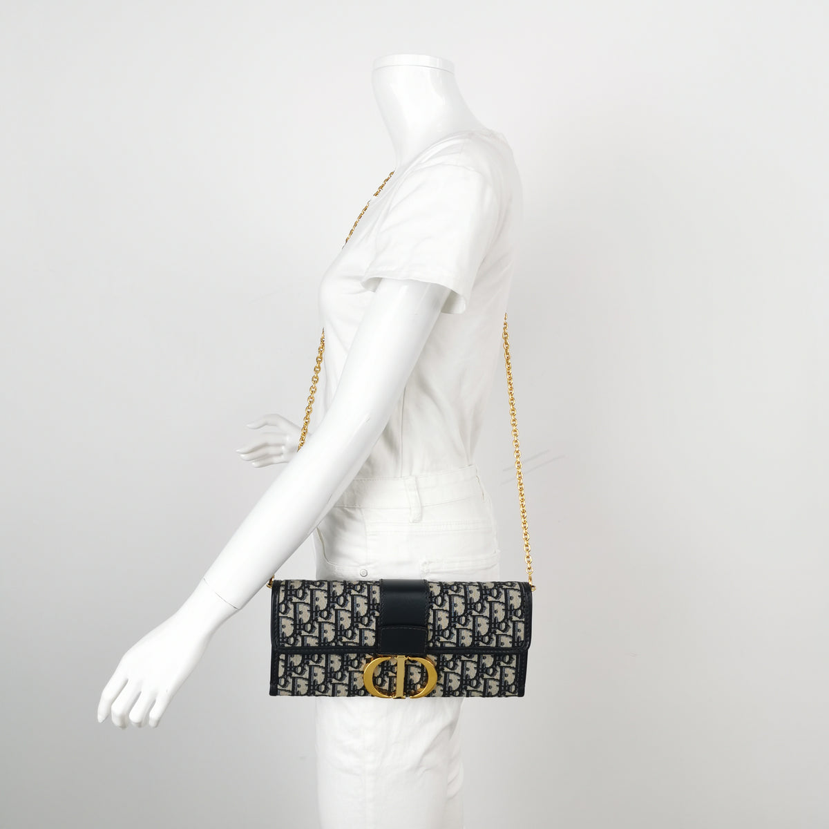 Dior Oblique 30 Montaigne Chain Pouch Blue