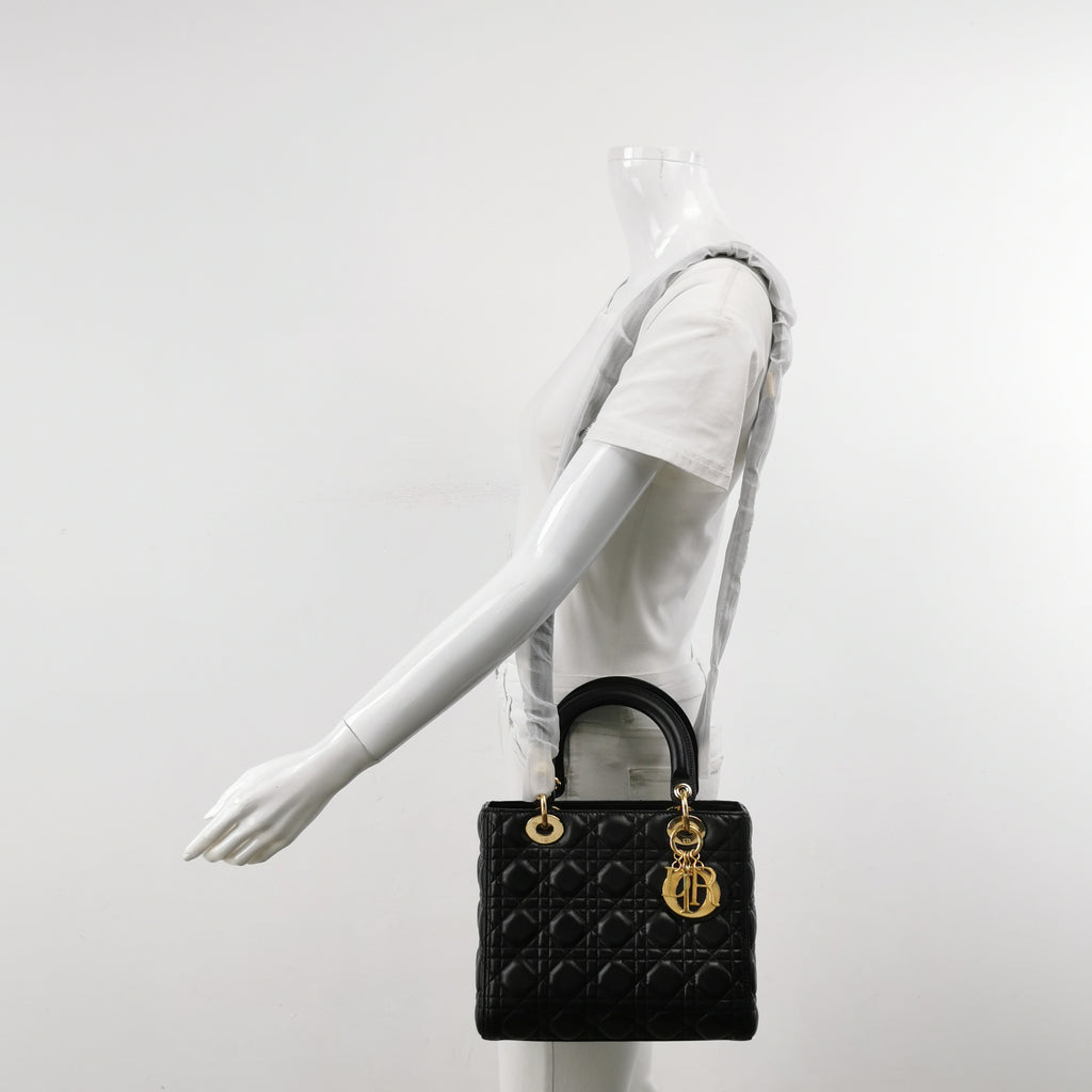 Lady Dior Medium Black GHW